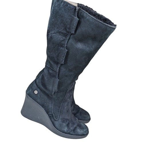 Botas de cuña UGG para mujer talla 6 Elsey piel de oveja altas forradas cálidas 5586 - Imagen 7 de 12
