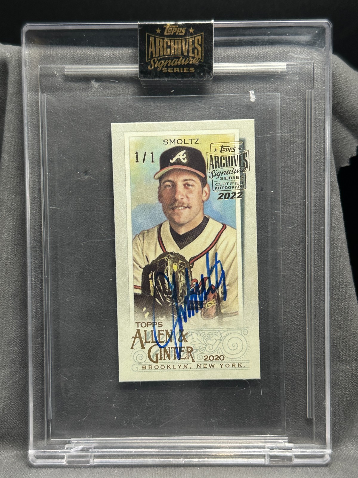 2022 Topps Archives Signature Auto #6 Mini John Smoltz 1/1 Braves