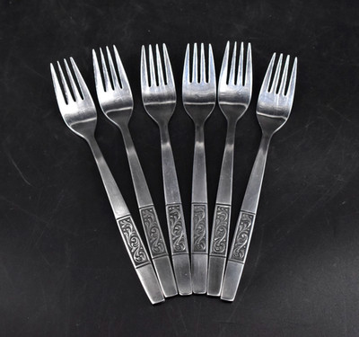 VTG Amefa ROYAL DAMASK Set of 6 Dinner Forks Stainless Steel Holland 7''