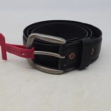 Levi's Belt Black 1.5" Leather Mens 36 Nickel Buckle New