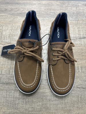 Nautica Kid's Spinnaker Youth Boat Shoe Casual Loafer SZ 6 Dark Tan KB0549