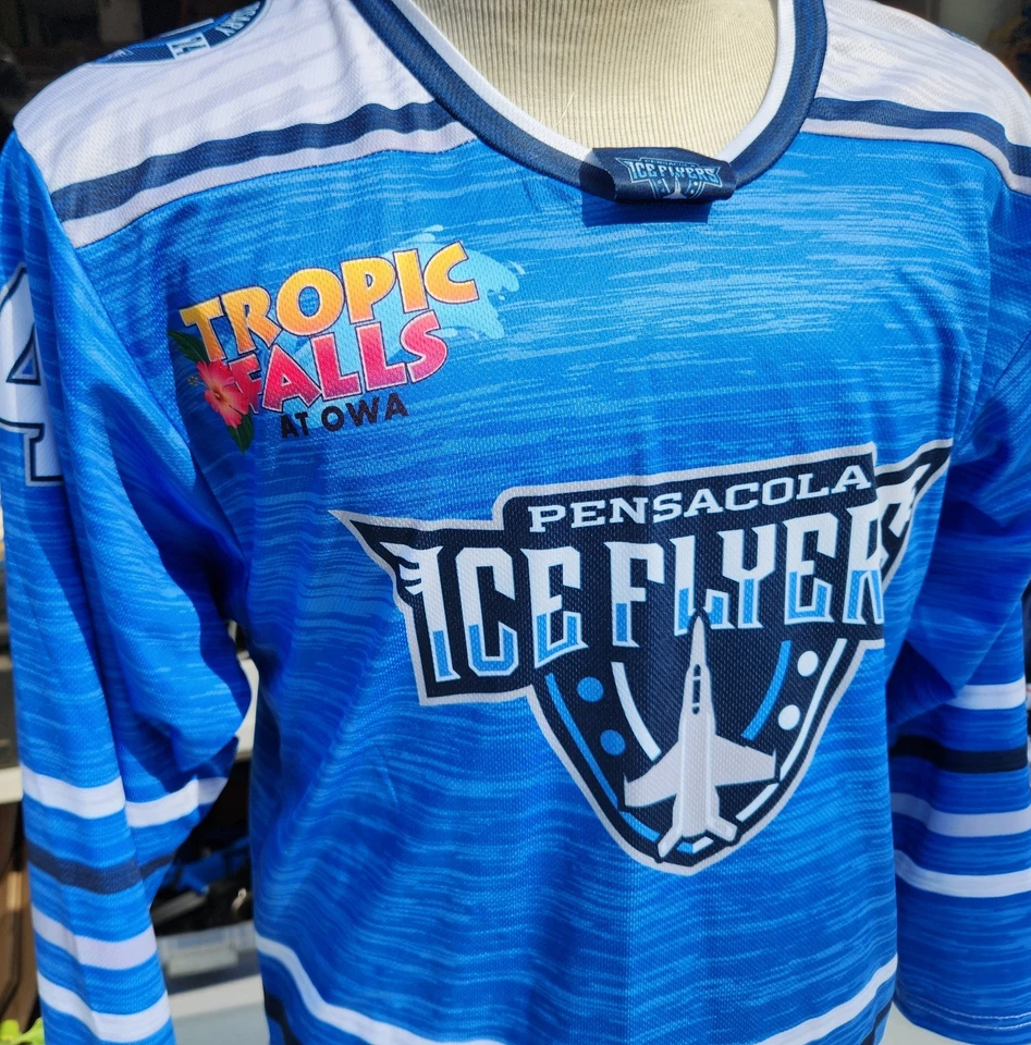 Хоккейная футболка 2024 Pensacola Ice Flyers к 15-летию молодежная большая синяя - Изображение 3 из 4