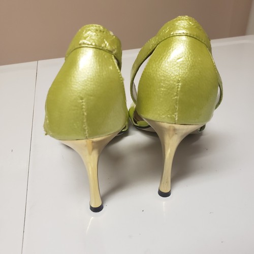 Tahari Women's Neon Green Slip On Open Toe Cut Out Stiletto Shoe Sz 8.5 M PO F - Picture 7 of 14