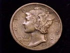 1928-D  Mercury Dime, Very Fine Grade.