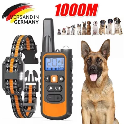 MARKENLOS 1000M Hund Ausbildung Stromschlag Ton e-Shock Erziehungshalsband Hunde Vibration
