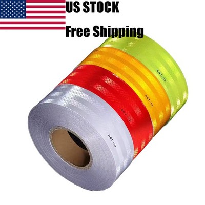 Conspicuity Tape DOT-C2 Approved Reflective Trailer Red White 2 x50ft/2''x150ft