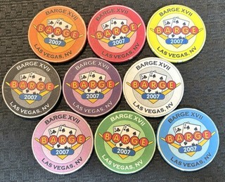 Barge XVII Las Vegas Casino Chip Lot Of 9