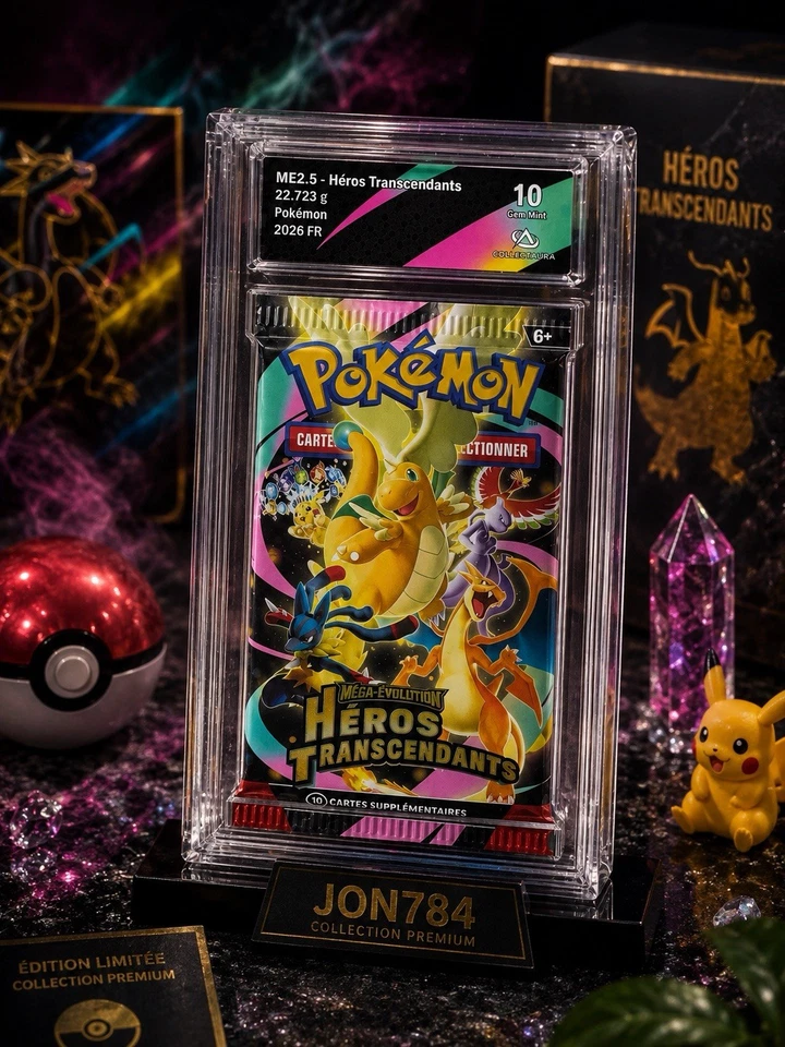 Booster Pokémon Gradé HÉROS TRANSCENDANTS MÉGA ÉVOLUTION - CA 10 - Scellé - 2.5 - Photo 1/1