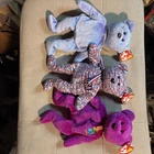 3 TY Vintage Beanie Babies Large 14” “Erin” "Millenium" and "Teddy Bear With Tag