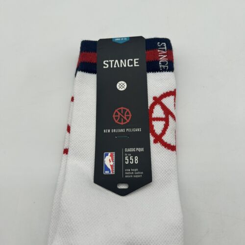 Stance Socks Men's L (Size 9-12) NBA New Orleans Pelicans Logo Crew Basketball - Picture 3 of 7