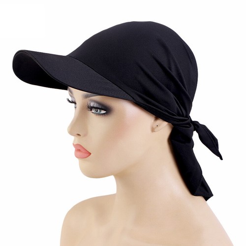 Muslim Women Sequin Turban Visor Cap Hijab Brim Hat Wrap Sun Hat Headscarf Cover - Picture 13 of 27