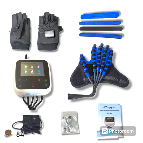 Rechte Hand - Groß - Rehabilitationsroboterhandschuhe mit 5 Trainingsmodi (blau) - Bild 2 von 17