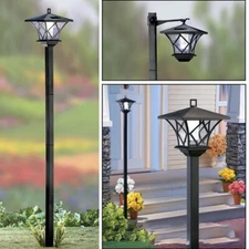 59''Solar Lamp Post Light LED Landscape Street Pole Lamp for Garden Yard Pathway