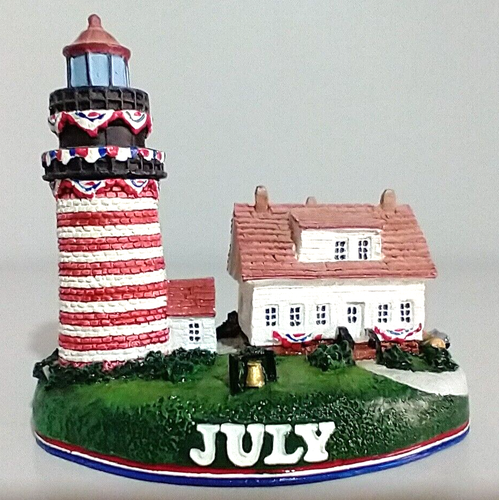 Danbury Mint Lighthouse Ewiger Kalender JULI WEST QUODDY HEAD LIGHT