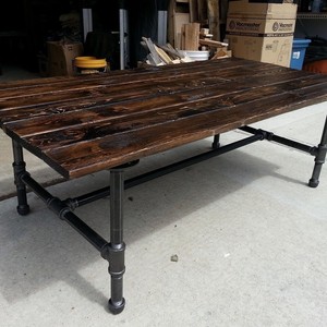 Rustic Coffee Table with Pipe Base eBay Rustic Coffee Table with Pipe Base eBay