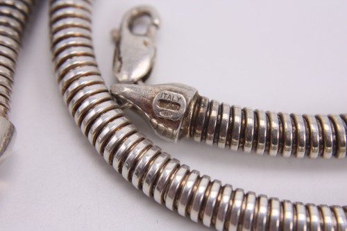 Collana Moderna Catena Serpente Argento Sterling 18,5" Slinky Come Vintage 23,27 Grammi - Foto 11 di 12