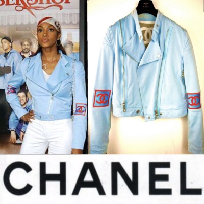 Chanel 2002 Blue Sport Biker Logo Jacket 38 40 42 6 8 10