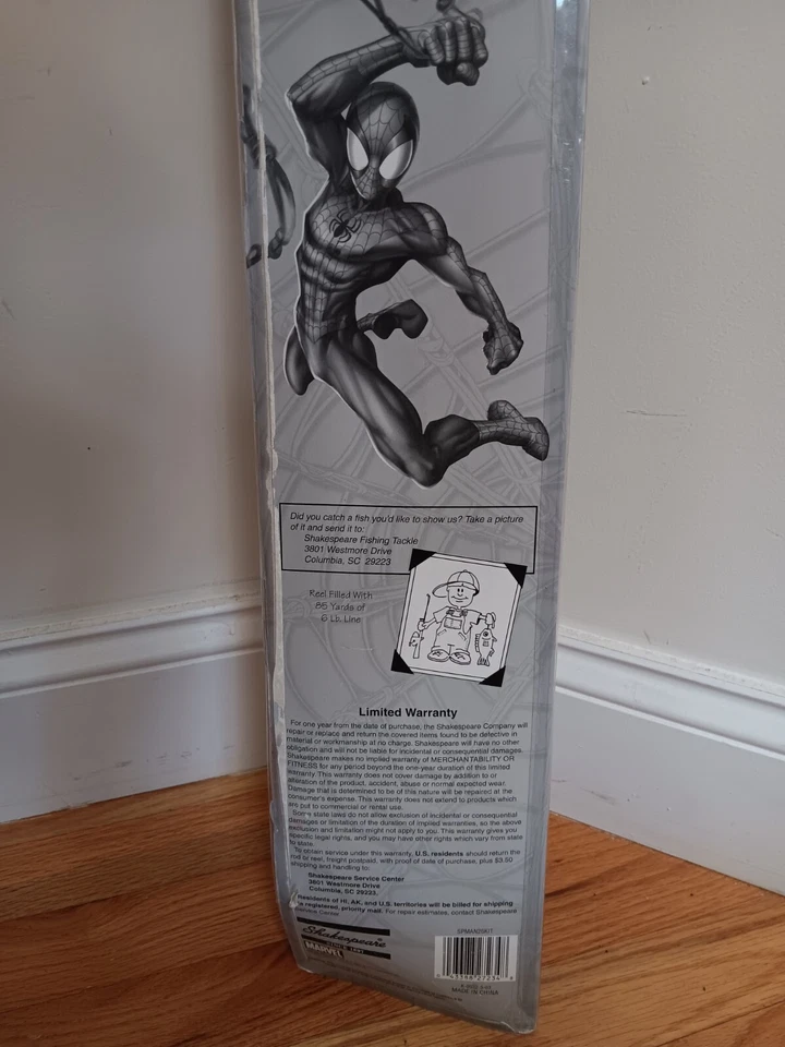 Marvel Spiderman todo en uno varilla y carrete con hoja de pegatinas de personajes Shakespeare Foto 4 de 4