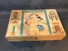 Vintage Wooden Construction Toy Box 1950s