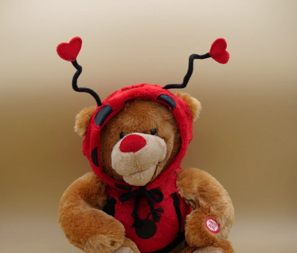 VALENTINES BEAR LADYBUG PLUSH TOY 12" - Image 2 of 4