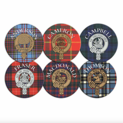 Einzelne schottische runde Clan Wappen Kork Untersetzer - Mac Tartans