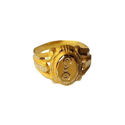 22K/18K Real Certified Fine Yellow Gold Oval Design Kids Ring
