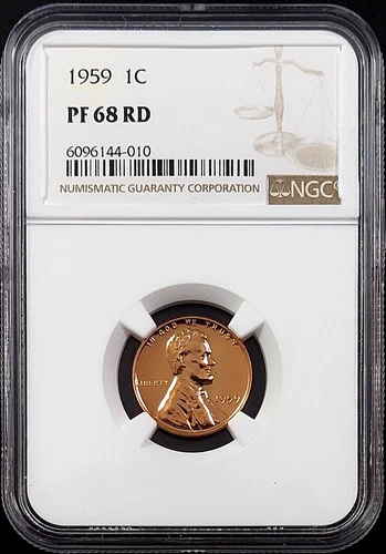 1959 Proof Lincoln Cent certified PF 68 RD by NGC! sku 44010