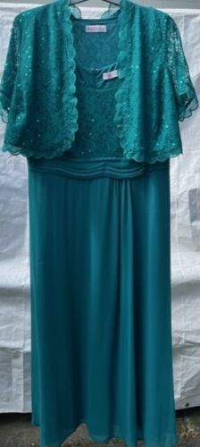 Sheego festliches Kleid Abendkleid mit Bolero Jacke in smaragd grün, Gr. 48, TOP - Bild 1 von 13