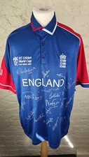 ADMIRAL x ENGLAND CRICKET 2007 WORLD Cup Signed Shirt Size: Large VERY GOOD Cond
