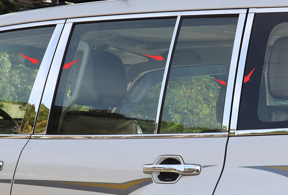 Cubierta de acero con marco de pilar de ventana para Mitsubishi Montero Pajero 10P 2012-2018 Foto 2 de 2