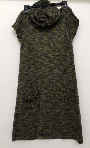 Calvin Klein Green Womens Knit Dress Short Sleeve Size S Cowl Neck - Picture 1 of 10