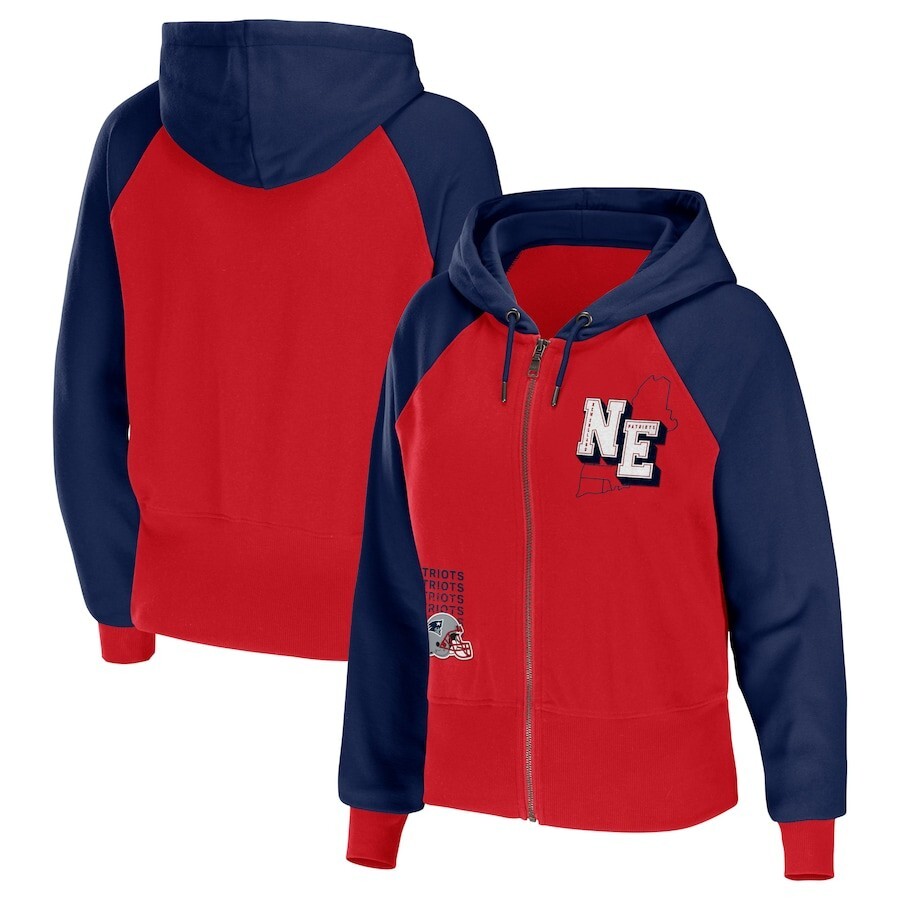 Women's New England Patriots WEAR by Erin Andrews Red Colorblock
