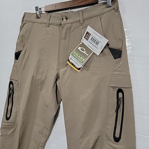 New w Tags Drake Waterfowl Men's Stretch Tech Pants Timberwolf Khaki 32x30 $99 - Picture 3 of 9