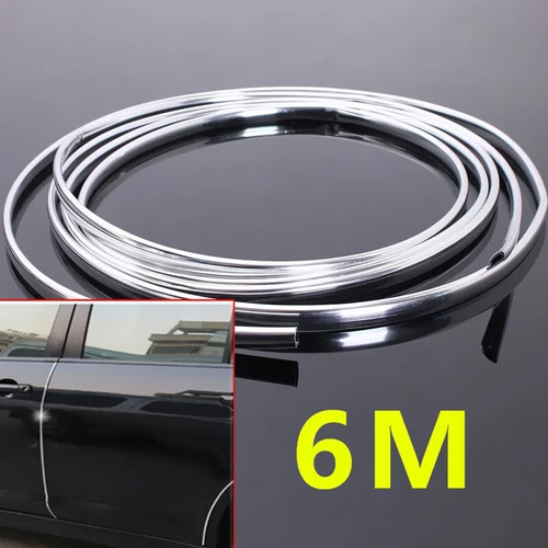 NEW Chrome Moulding Trim Strip Car Door Edge Scratch Guard Protector Cover 6M - Picture 4 of 12