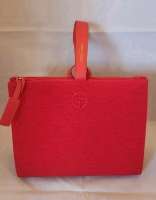 Giorgio Armani Beauty Cosmetic Bag Clutch in Red. New