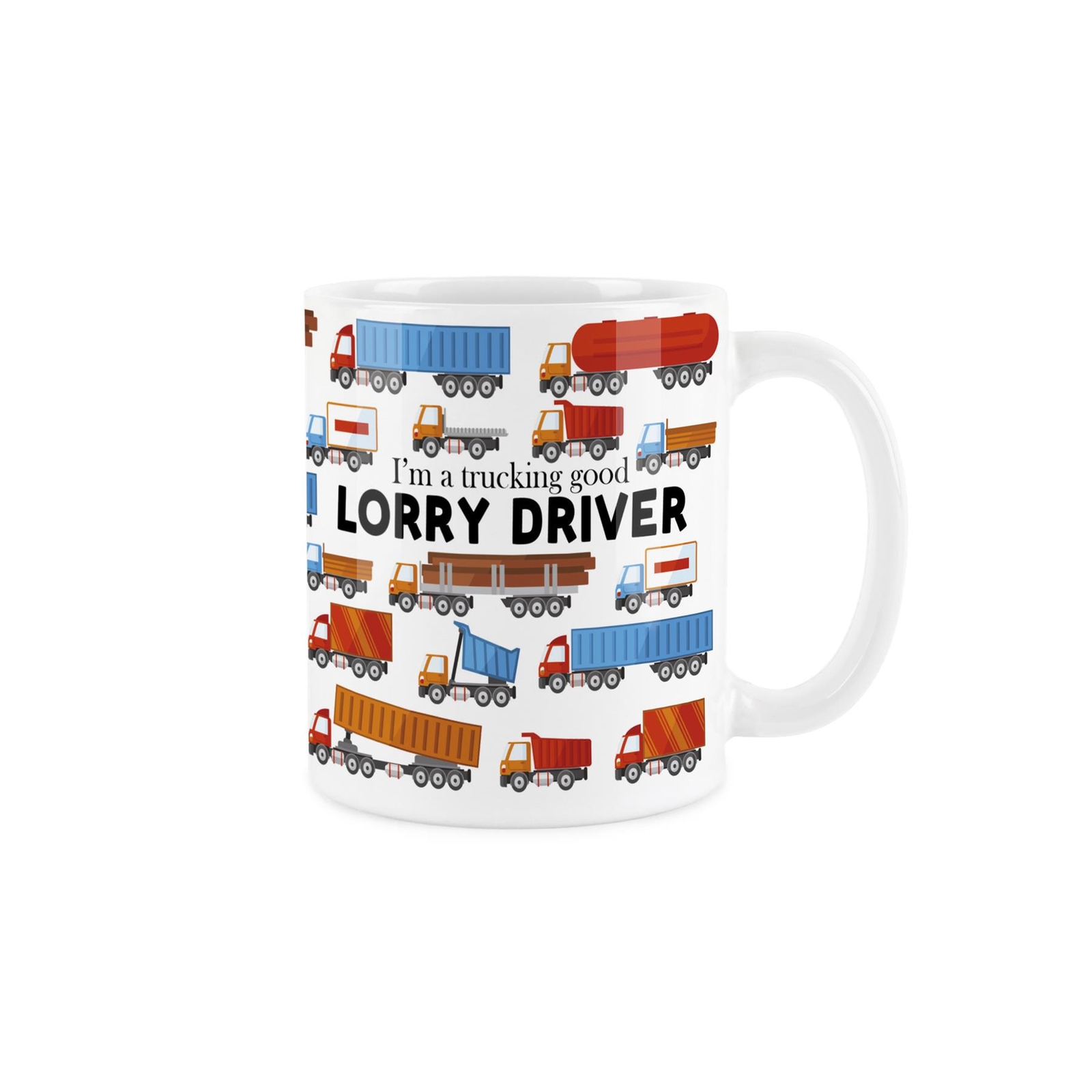 Lorry Driver Mug - Humourous Trades Novelty Gift - Tea/Coffee White Ceramic Cup