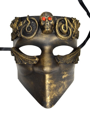 New Steampunk Silver/Gold Skull Bauter Full Face Masquerade Prom Party Mask - Picture 3 of 3