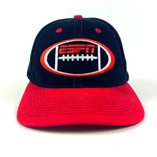 VTG ESPN Drew Pearson Hat OSFA Black Red Football Strapback