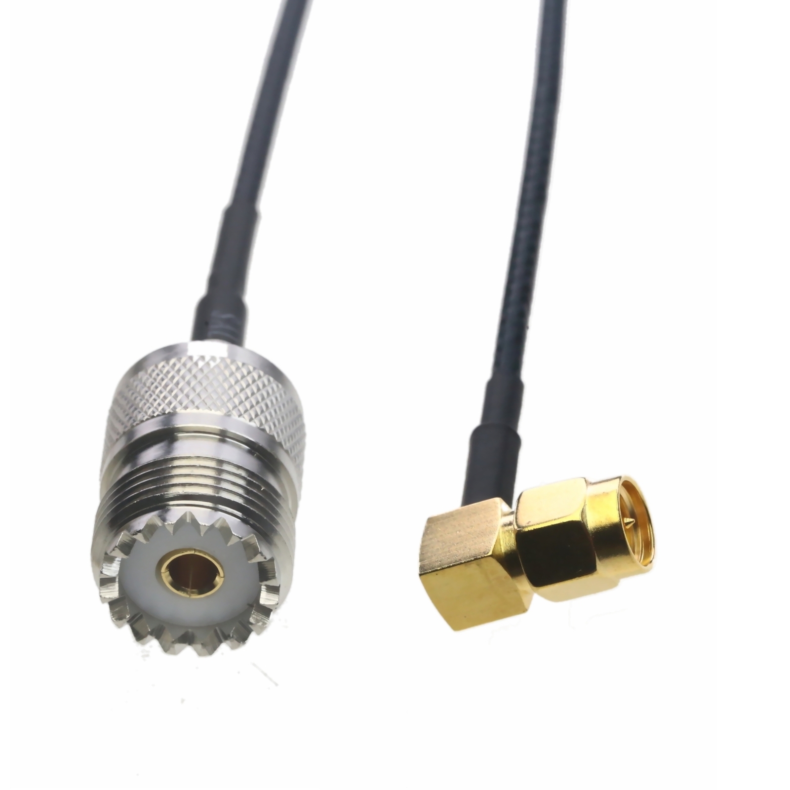 RF Cable SMA male 90° to SO239 jack VHF/UHF RG316 6