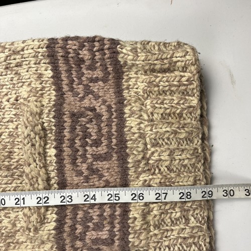 70s Vintage Cowichan Knit Sweater Native American Tribal Aztec Chunky Wool XL - Picture 8 of 8