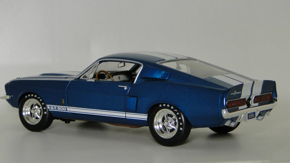 1 Mustang Ford GT Dragster 1967 coche de carreras Hot Rod carrusel azul modelo promocional Foto 2 de 4