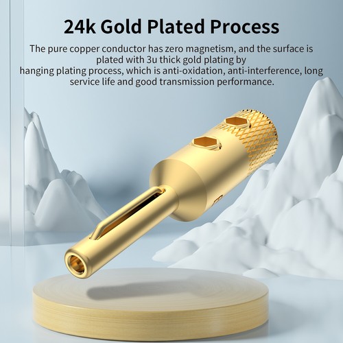 4x Pure Copper Speaker Cable Banana Plug Connector for audio Speaker Cable - Picture 7 of 15