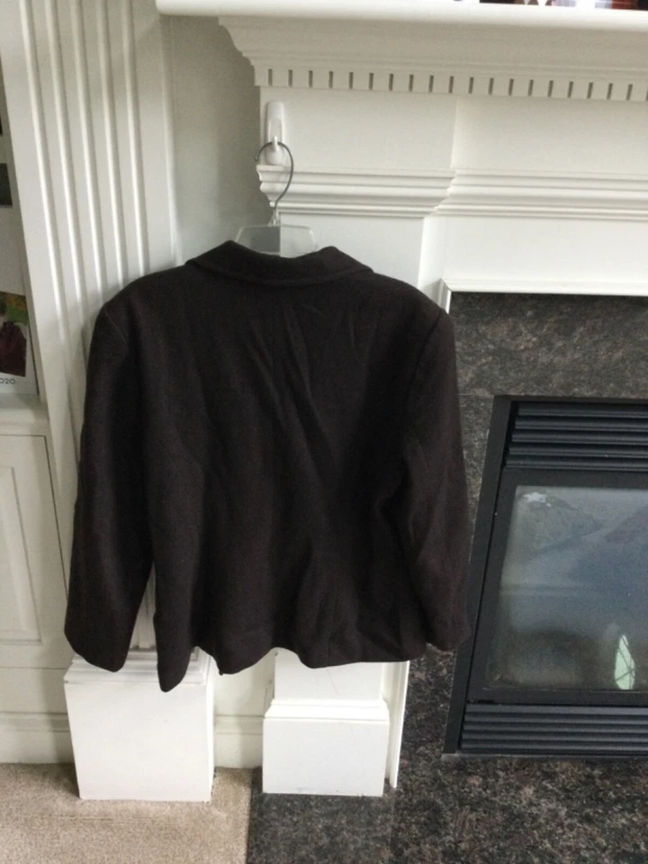 CHAQUETA MUJER GRANDE FINITY STUDIOS MEZCLA LANA CACHEMIR DOBLE BOTONADURA MARRÓN Foto 4 de 4