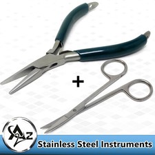 Pliers Flat Jaws Nose Jewelry Bead Wire Work Tool Straighten Wire  CRV Shears