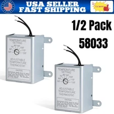 1/2 Pack Attic Fan Thermostat Control for Power Attic Ventilators Exhaust Fans