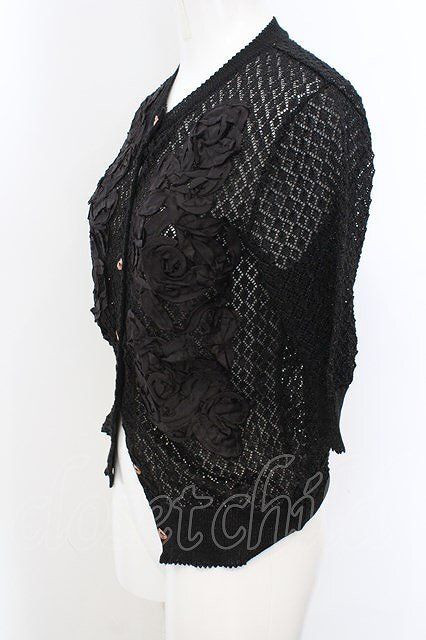 Jane Marple Dans Le Saｌon / ポケットショートカーディガン  青 Y-24-05-18-048-JM-TO-WD-ZT222 Jane Marple Dans Le Salon Glitter Cardigan Black M | eBay