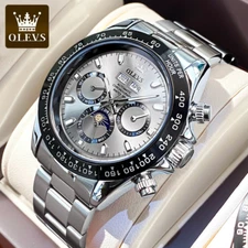 OLEVS Men Automatic Mechanical Luxury Stainless Steel Luminous Waterproof Watch