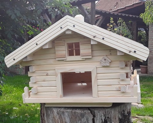 Vogelhaus, Luxus Vogelhaus XL ,Holz, Handarbeit, Blockhausstil - Imagen 6 de 9