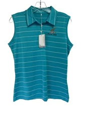 Nike /Granite Links Womens Medium Teal W/White  Sleeveless Golf Polo (M40) NWTs
