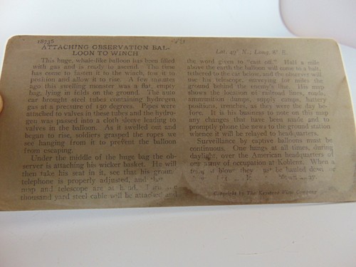 STEREOVIEW STEREOSKOP WW1 BEOBACHTUNGSBALLON LUFTSCHIFF WEISSENBURG GERMANY - Bild 3 von 3